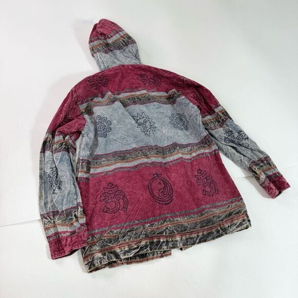 VTG The Headshop Jacket Mens Medium Full Zip Boho Hooded Cotton Lined - Picture 5 of 8